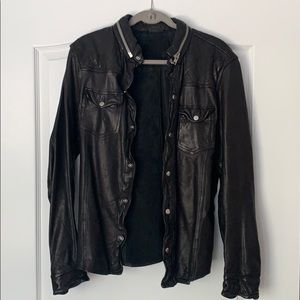 All Saints Spitalfields Leather Shirt